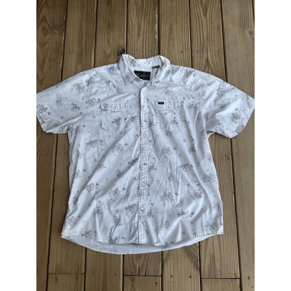 Howler Brothers Western Pearl Snap Shirt Mens XL Gray Floral Print H Bar B